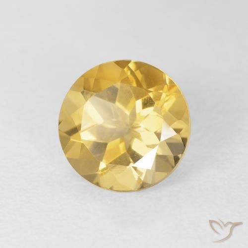 Citrino Oro natural de 1.91 ct, Redondo, VVS