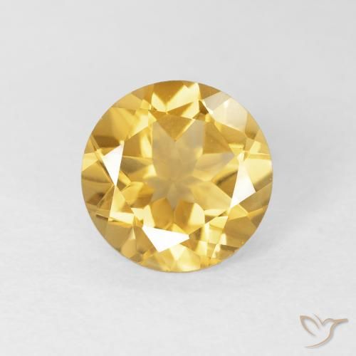 1.72ct Natural Dorado medio Citrino, Redondo, VVS