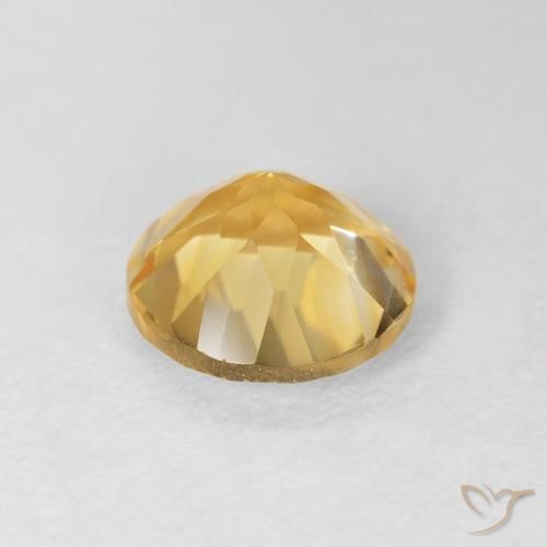 Citrino Dorado medio natural de 1.72 ct, Redondo, VVS