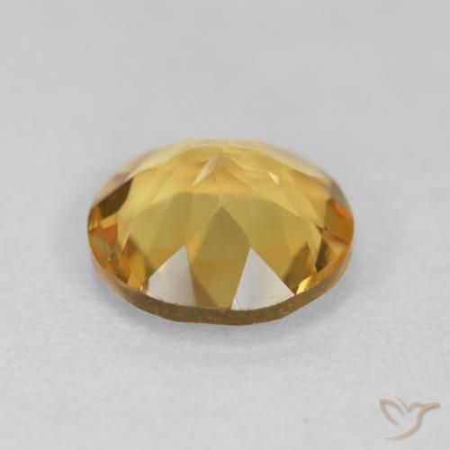 Citrino Dorado intenso natural de 1.49 ct, Redondo, VVS