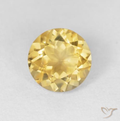 1.67ct Natural Amarillo claro Citrino, Redondo, VVS