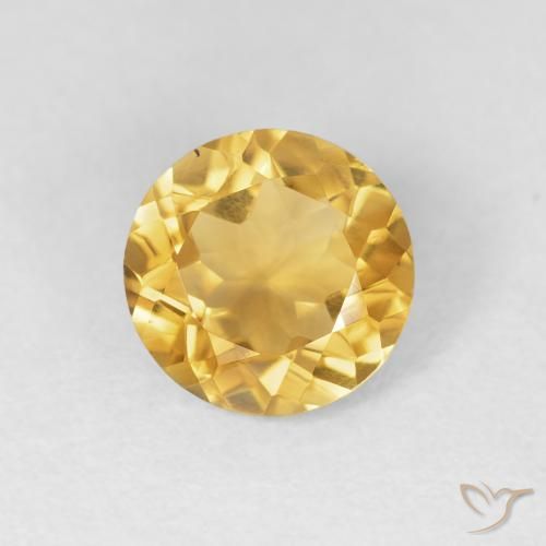 1.53ct Natural Dorado claro Citrino, Redondo, VVS