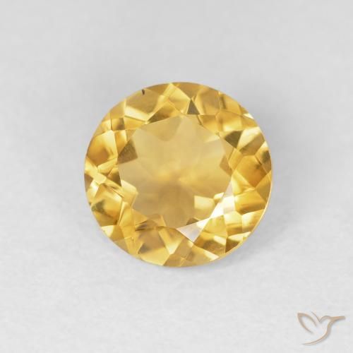 Citrino Dorado claro natural de 1.53 ct, Redondo, VVS