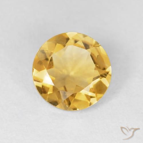 1.60ct Natural Dorado claro Citrino, Redondo, VVS