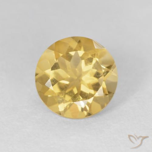 1.78ct Natural Dorado medio Citrino, Redondo, VVS