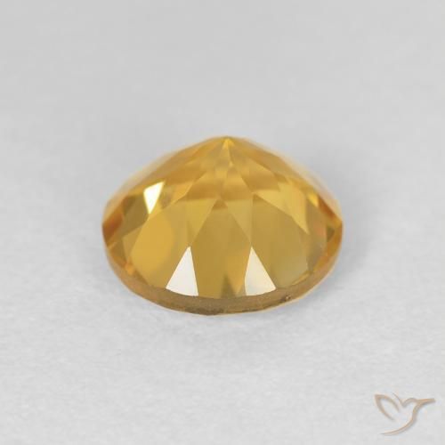 Citrino Dorado medio natural de 1.78 ct, Redondo, VVS