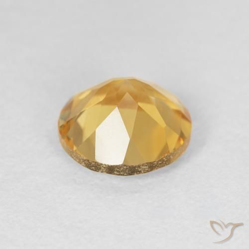 Citrino Dorado natural de 1.73 ct, Redondo, VVS