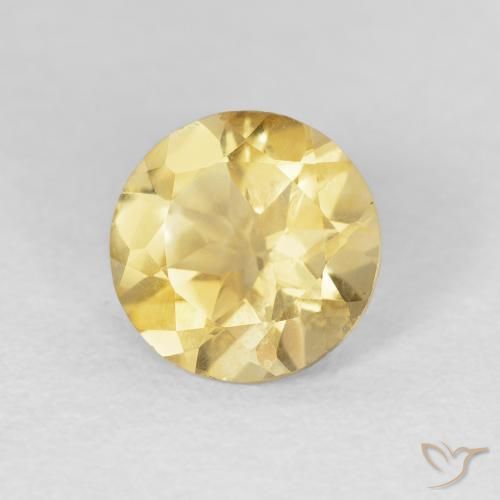 Citrino Dorado natural de 1.63 ct, Redondo, VVS
