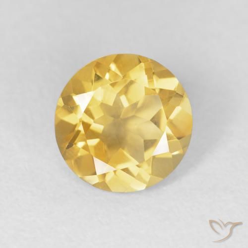1.89ct Natural Naranja dorado Citrino, Redondo, VVS