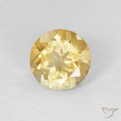 Citrino Dorado claro natural de 1.14 ct, Redondo, VVS