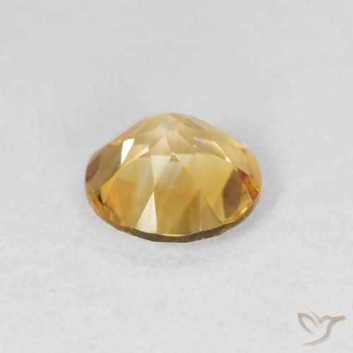 Citrino Dorado claro natural de 1.14 ct, Redondo, VVS