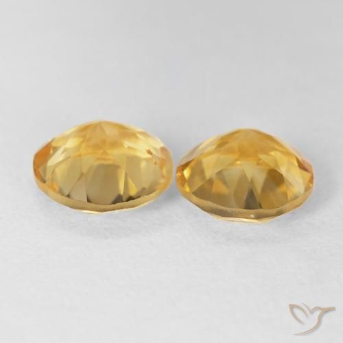 Gemas de Citrino Dorado medio natural de 3.25 ct, Redondo, VVS