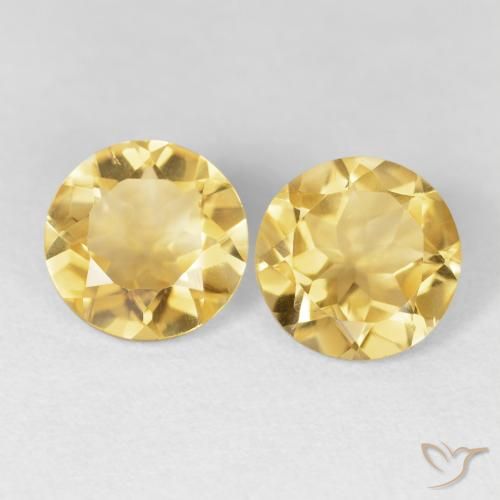 2.96ctw Natural Dorado medio Citrino, Redondo, VVS