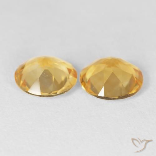Gemas de Citrino Dorado medio natural de 2.96 ct, Redondo, VVS