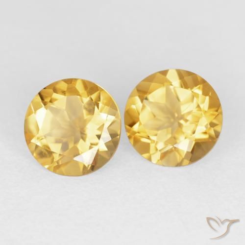 Gemas de Citrino Dorado natural de 3.45 ct, Redondo, VVS