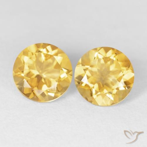 3.70ctw Natural Dorado medio Citrino, Redondo, VVS