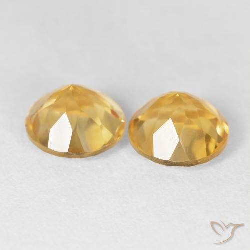 Gemas de Citrino Dorado medio natural de 3.70 ct, Redondo, VVS