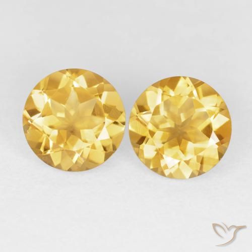 3.69ctw Natural Dorado claro Citrino, Redondo, VVS