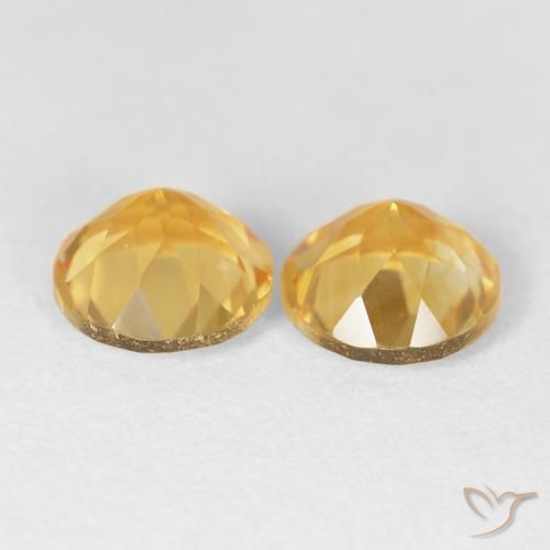 Gemas de Citrino Dorado claro natural de 3.69 ct, Redondo, VVS