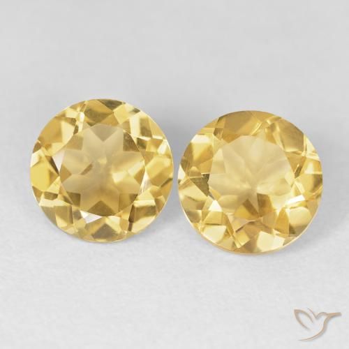 3.76ctw Natural Dorado medio Citrino, Redondo, VVS