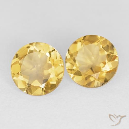 Gemas de Citrino Dorado medio natural de 3.76 ct, Redondo, VVS