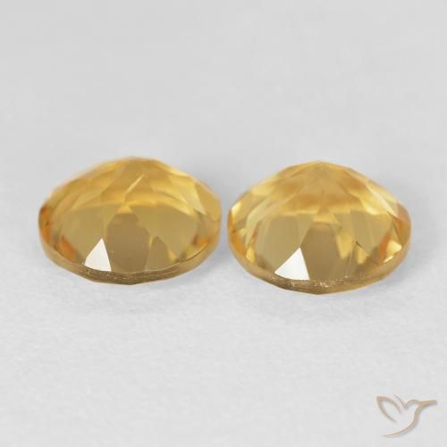 Gemas de Citrino Dorado medio natural de 3.76 ct, Redondo, VVS