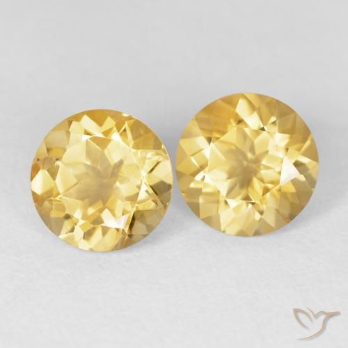 Gemas de Citrino Oro natural de 3.68 ct, Redondo, VVS