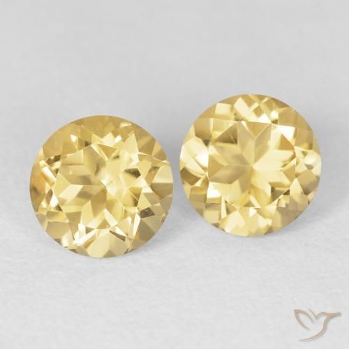 Gemas de Citrino Dorado claro natural de 2.72 ct, Redondo, VVS