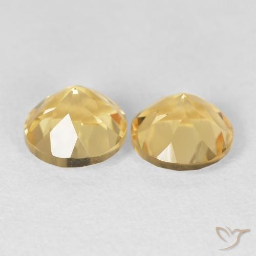 Gemas de Citrino Dorado claro natural de 2.72 ct, Redondo, VVS