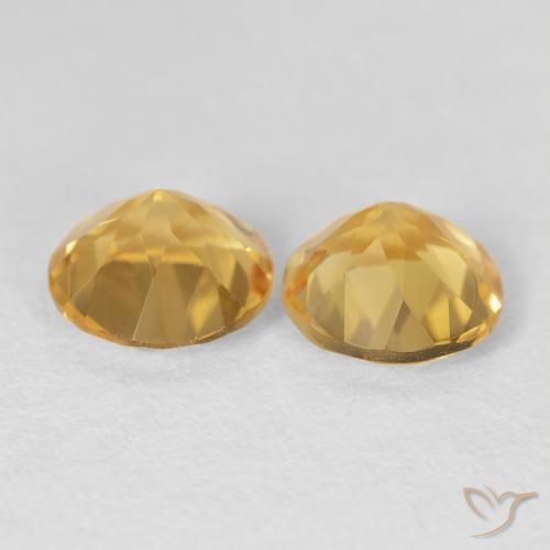 Gemas de Citrino Dorado medio natural de 3.33 ct, Redondo, VVS
