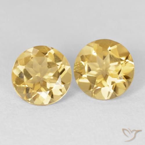 Gemas de Citrino Oro natural de 3.45 ct, Redondo, VVS