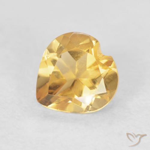 0.66ct Natural Dorado medio Citrino, Corazón, VVS