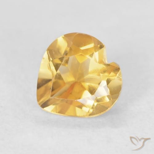 0.75ct Natural Dorado medio Citrino, Corazón, VVS
