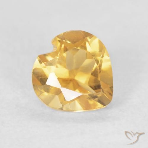 Citrino Dorado medio natural de 0.75 ct, Corazón, VVS