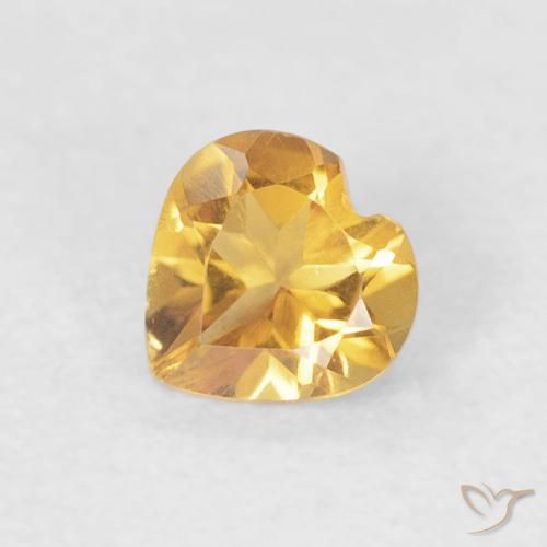 0.38ct Natural Dorado medio Citrino, Corazón, VVS