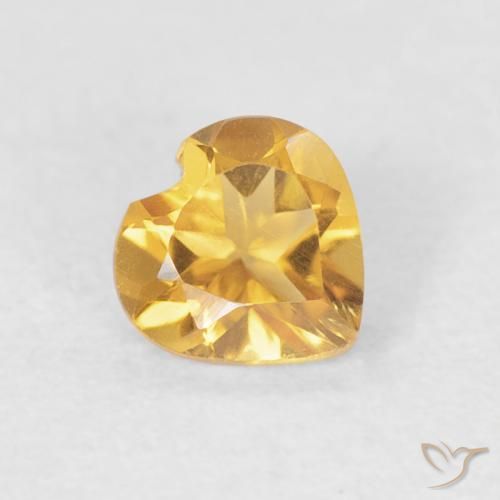 Citrino Dorado medio natural de 0.38 ct, Corazón, VVS