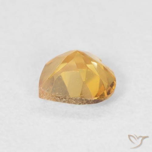 Citrino Dorado medio natural de 0.38 ct, Corazón, VVS
