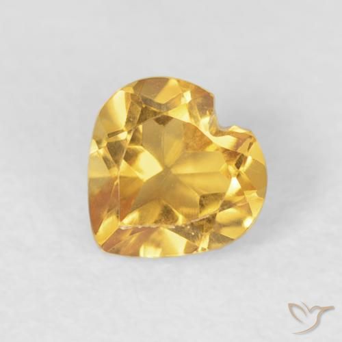 0.45ct Natural Dorado claro Citrino, Corazón, VVS