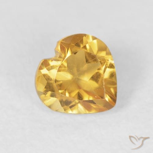 Citrino Dorado claro natural de 0.45 ct, Corazón, VVS