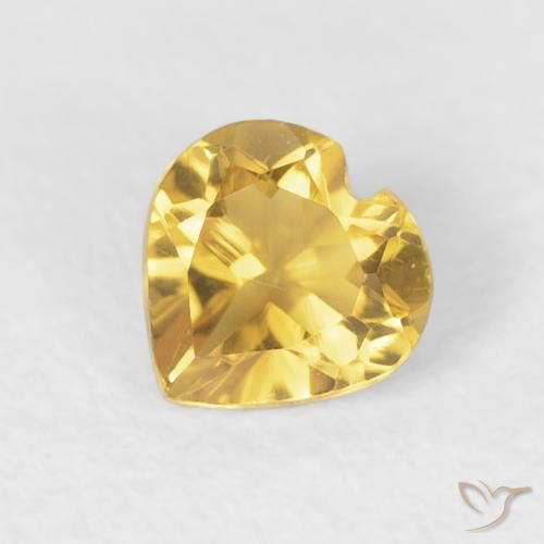 0.42ct Natural Dorado Citrino, Corazón, VVS