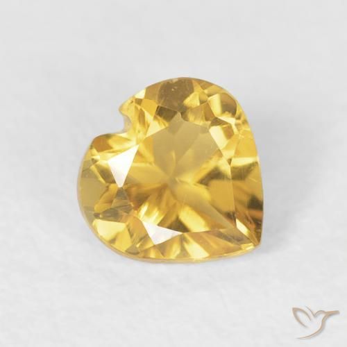 Citrino Dorado natural de 0.42 ct, Corazón, VVS