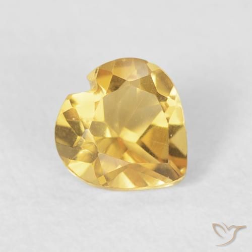 Citrino Dorado medio natural de 0.40 ct, Corazón, VVS