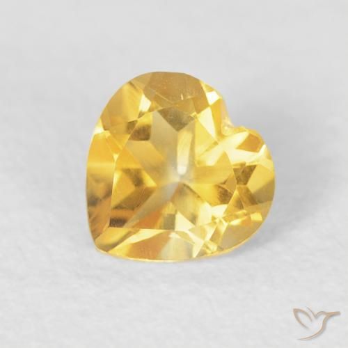 0.44ct Natural Dorado medio Citrino, Corazón, VVS