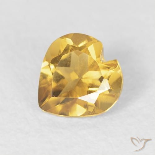 0.42ct Natural Dorado claro Citrino, Corazón, VVS