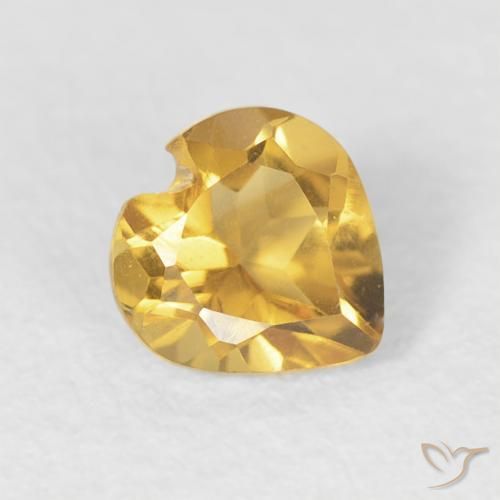 Citrino Dorado claro natural de 0.42 ct, Corazón, VVS