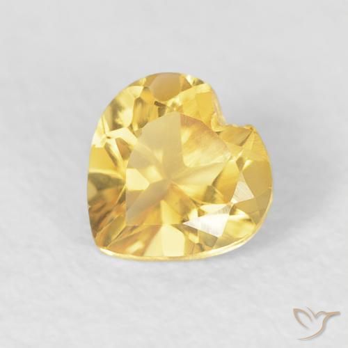 0.42ct Natural Dorado Citrino, Corazón, VVS