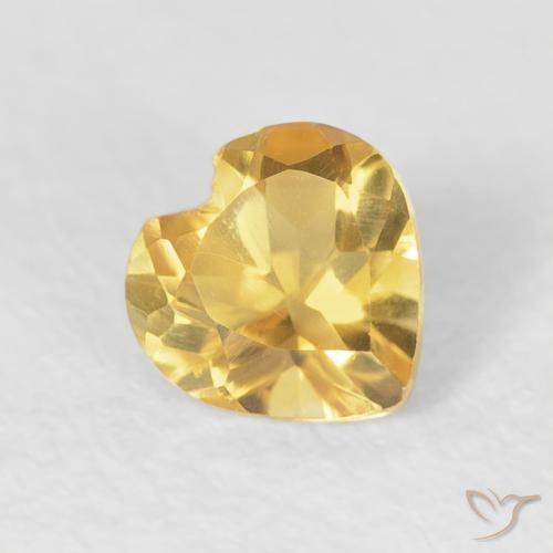 Citrino Dorado natural de 0.42 ct, Corazón, VVS