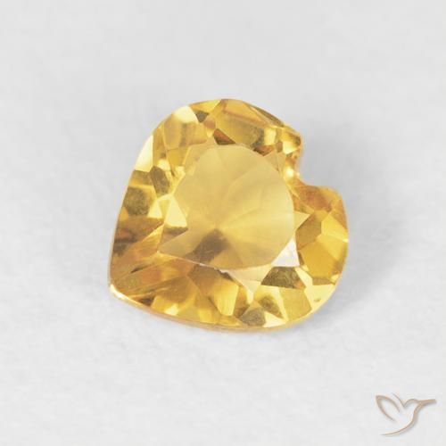 0.35ct Natural Dorado medio Citrino, Corazón, VVS