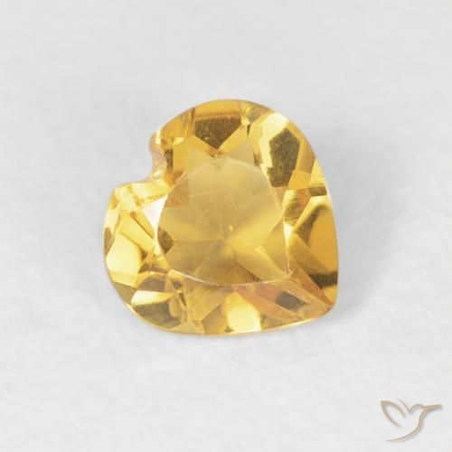 Citrino Dorado medio natural de 0.35 ct, Corazón, VVS