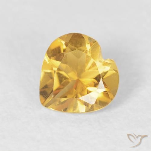 0.38ct Natural Dorado Citrino, Corazón, VVS